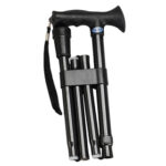 3040BK Nova Rubber Handle Folding Cane Black