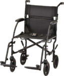 379BK Nova Ultra Light Weight Transport Wheelchair (300 Lbs Weight Capacity) Weighs only 19 Lbs BLACK