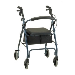 4202CBL Nova GetGo Classic 4-Wheel Walker with Seat (300 Lbs Weight Capacity) BLUE