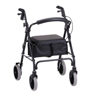 4222BK Nova Zoom 4-Wheel Walker (22" High Seat, 8" Wheels) Black