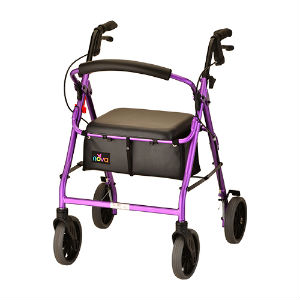 4222PL Nova Zoom 4-Wheel Walker (22" High Seat, 8" Wheels) Purple