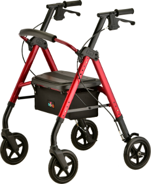 4262RD Nova Star 8 Deluxe 4-Wheel Walker Red