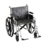 5240S Nova 24" Steel Wheelchair with Detachable Arms and Footrests (425 Lbs Weight Capacity)