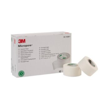 1530-1 3M Micropore Paper Tape White 1" Box of 12 (Non-Sterile)
