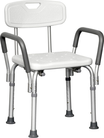 BSCWBA ProBasics Deluxe Shower Chair with Back and Arms (300 Lbs Weight Capacity)