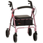 4222PK Nova Zoom 4-Wheel Walker (22" High Seat, 8" Wheels) Pink