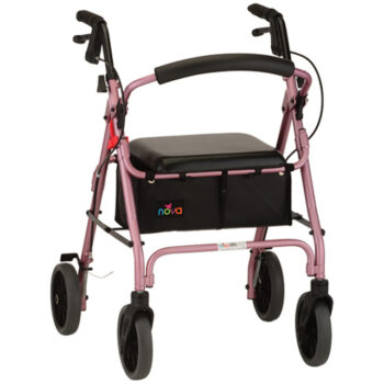 4222PK Nova Zoom 4-Wheel Walker (22" High Seat, 8" Wheels) Pink