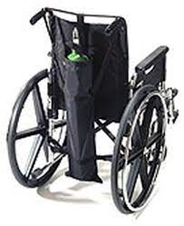 EZ0141BK EZ-ACCESS Oxygen Single Tank Holder for Wheelchair Black (Fits D & E Tanks)