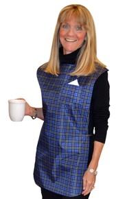 2530-Rose Tidy Top Dignified Dining Wear Bib Reversible (34"x17") - Black Rose