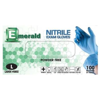 5800 Emerald Nitrile PF Exam Gloves Small Box of 100